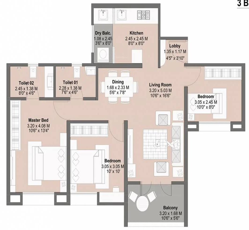 2 BHK Plan